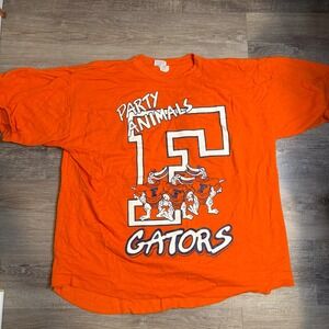 Vintage 80s Strong Florida Gators Party Animals T-Shirt Orange Oversized XL